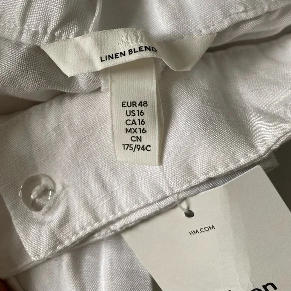 H&M White Linen Blend Pants - Picture 5 of 10